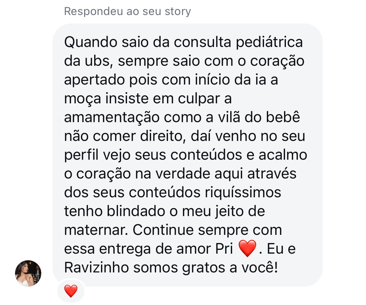 Depoimento real de aluna, imagem 5 de 13.